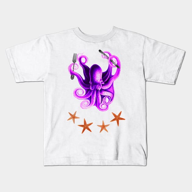 funny octopus Kids T-Shirt by ysmnlettering